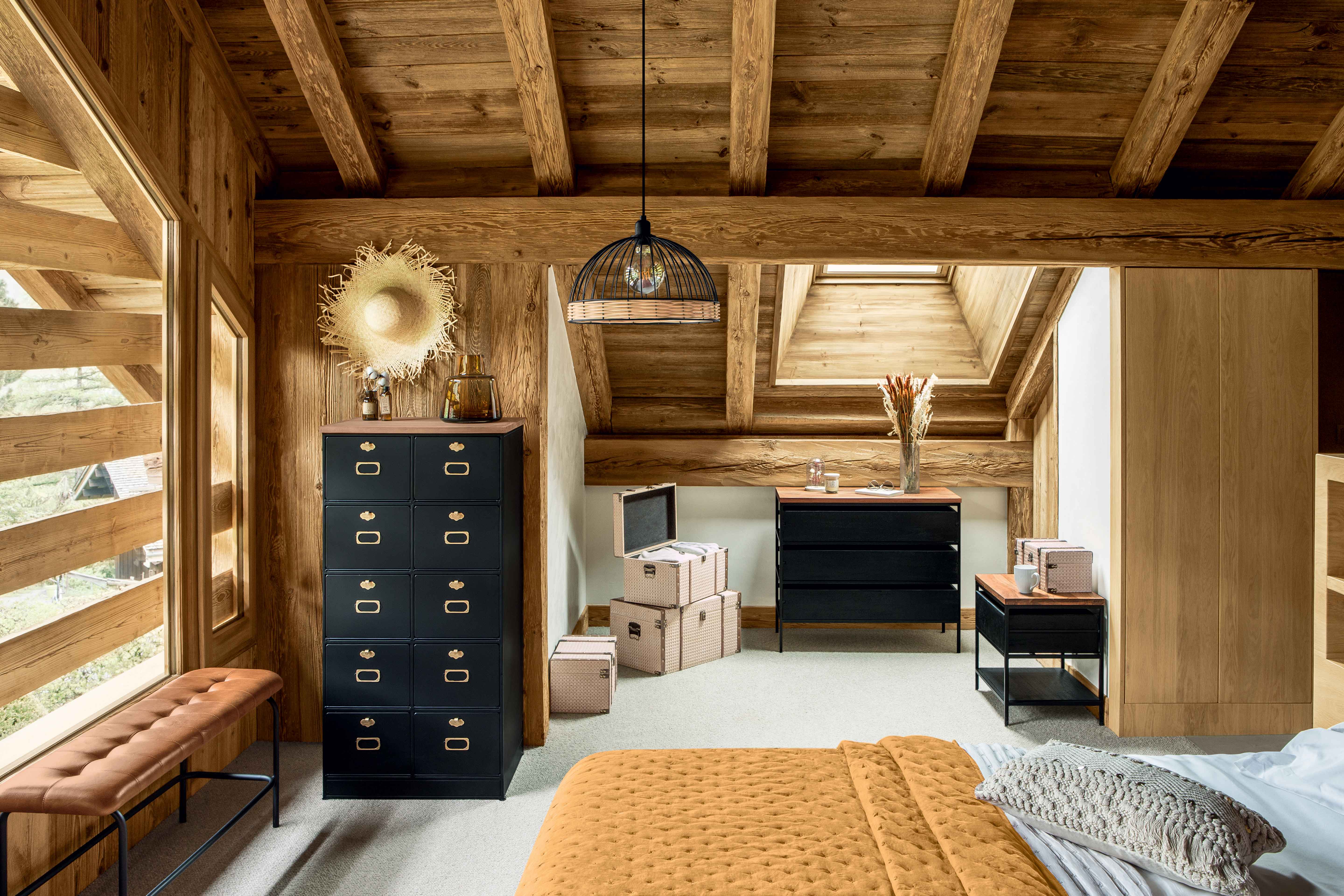 une chambre moderne et authentique a la fois